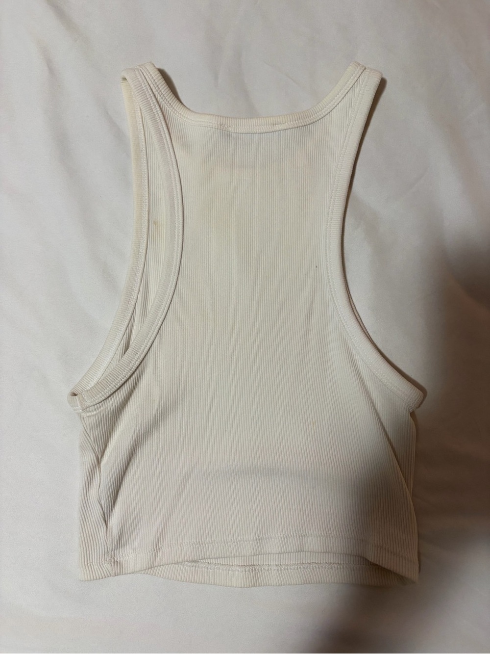 Zara Off-White Ribbed Racerback Crop Tank - Picture 4 of 4